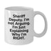 Funny Sheriff Deputy Gifts from Family, Christmas Unique Sheriff Deputy Mug, White Coffee Mug with 'I'm Not Arguing. I'm Just Explaining Why I'm Right.' Quote - Additional