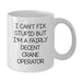 Crane Operator Gifts Funny Valentine's White Coffee Mug for Him, 'I Can't Fix Stupid But I'm A Fairly Decent Crane Operator' - Perfect Unique Gift Ideas from Friends, Family, Coworkers, Loved Ones - Additional