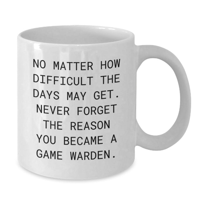 Game Warden Inspirational White Coffee Mug - Funny Quote Gifts for Game Wardens on Valentine's from Friends - Additional