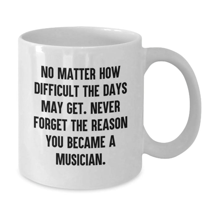 Funny Musician Gifts for Musician Friends, Birthday Unique Gifts from Friends, White Coffee Mug with Never Forget The Reason You Became A Musician Quote - Additional