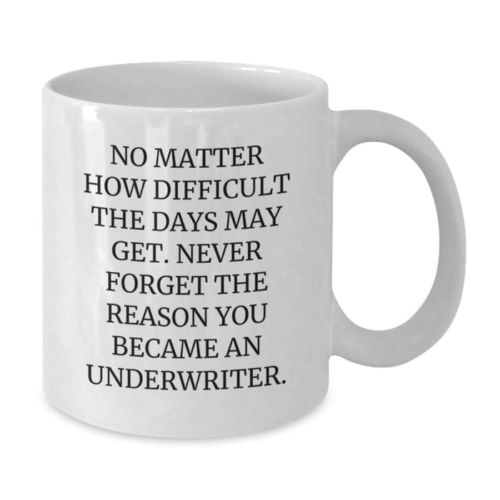 Inspirational Underwriter Gifts, Funny Quote White Coffee Mugs for Birthday, Unique Gifts from Friends to Underwriter, White Ceramic Coffee Mug for Him or Her - Additional