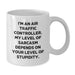 Funny Air Traffic Controller Valentine's Gifts from Men for Air Traffic Controller Friends, Cute White Coffee Mug with Sarcasm Quote - Additional