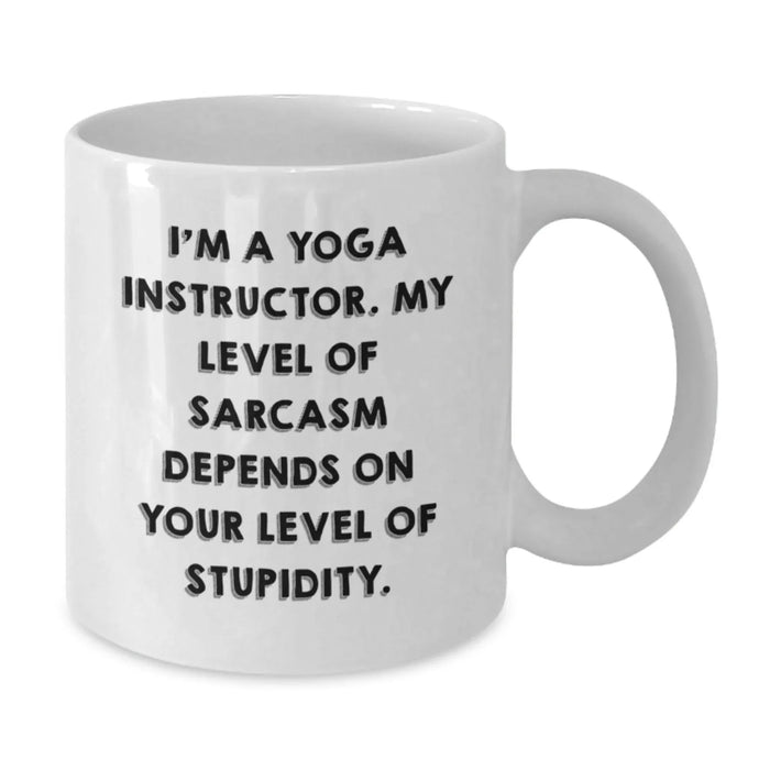 Funny Yoga Instructor Gifts from Friends for Yoga Instructors - White Coffee Mug with Sassy Quote - Christmas Unique Gifts - Additional