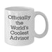 Funny Advisor Gifts from Men, Officially The World's Coolest Advisor, White Coffee Mug for Advisor on Father's Day - Additional
