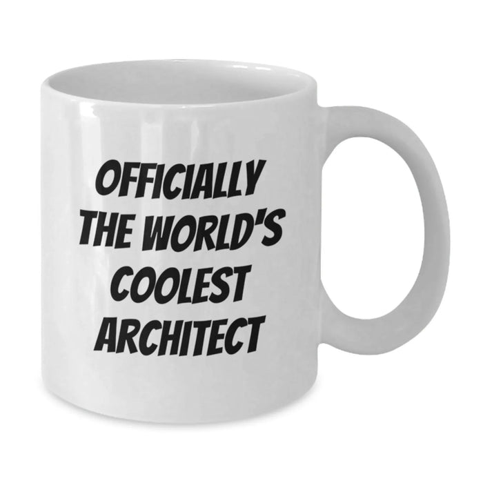 Funny Architect Quotes White Coffee Mug - Gifts from Friends to the World's Coolest Architect, Birthday Unique Gifts for Men - Additional