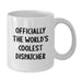 Cool Dispatcher Gifts from Dad, Funny 'Officially The World's Coolest Dispatcher' White Coffee Mug for Dispatcher - Additional