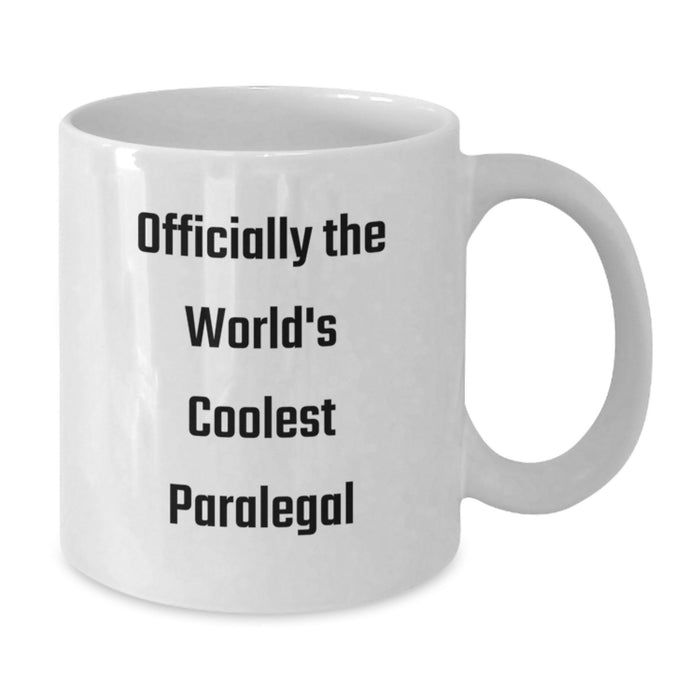 Funny Paralegal Gifts, White Coffee Mugs for Paralegal, Officially The World's Coolest Paralegal Dad - Additional