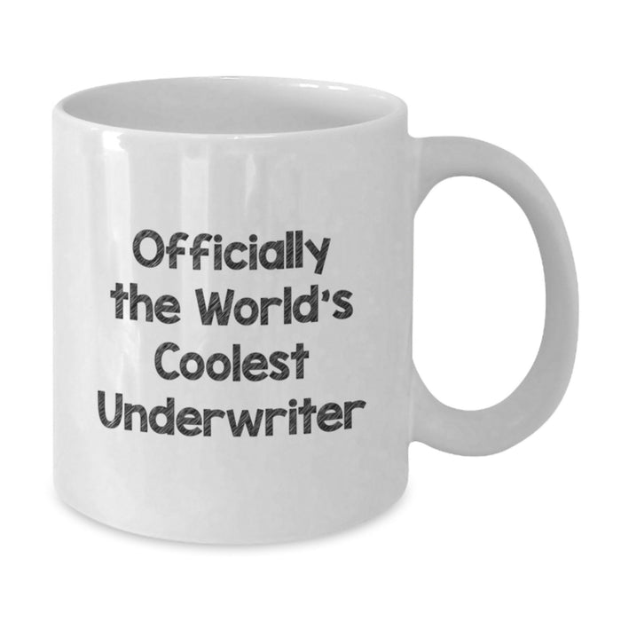 Underwriter White Coffee Mug, Funny Quote, Gifts for Underwriter, from Friends, Valentine's Unique Gifts, Officially The World's Coolest Underwriter Mugs - Additional