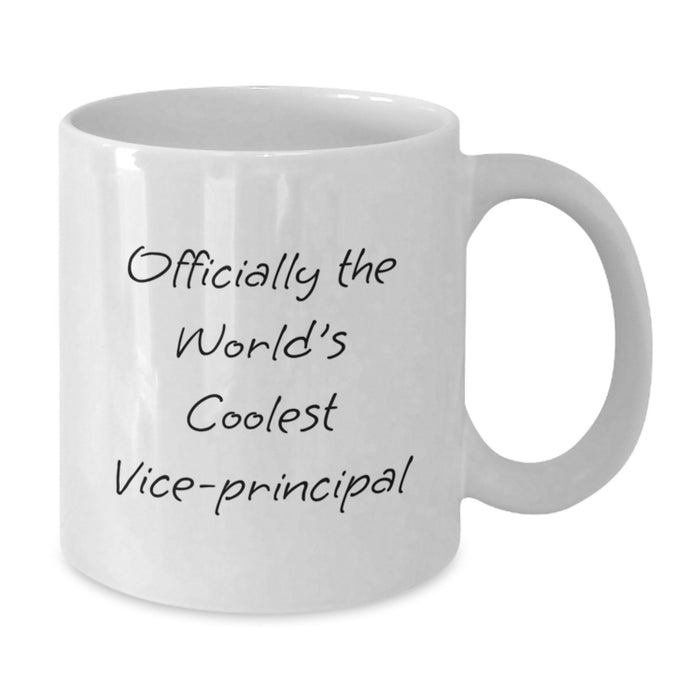 Funny Vice-principal White Coffee Mug Gifts from Friends for Valentine's - Officially The World's Coolest Vice-principal Quote - Additional