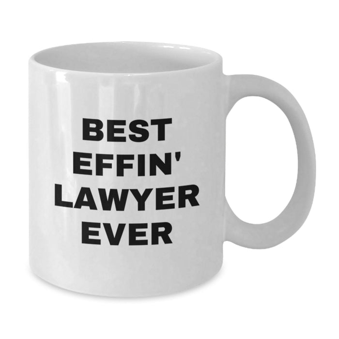 Funny Lawyer Gifts for Men, Best Effin' Lawyer Ever White Coffee Mug, Unique Father's Day Unique Gifts from Family - Additional