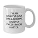 Funny Analyst Gifts for Men, Gifts from Friends, White Coffee Mug, I'm An Analyst Just Like A Normal Analyst Except Much Hotter, Perfect for Christmas Unique Gifts - Additional