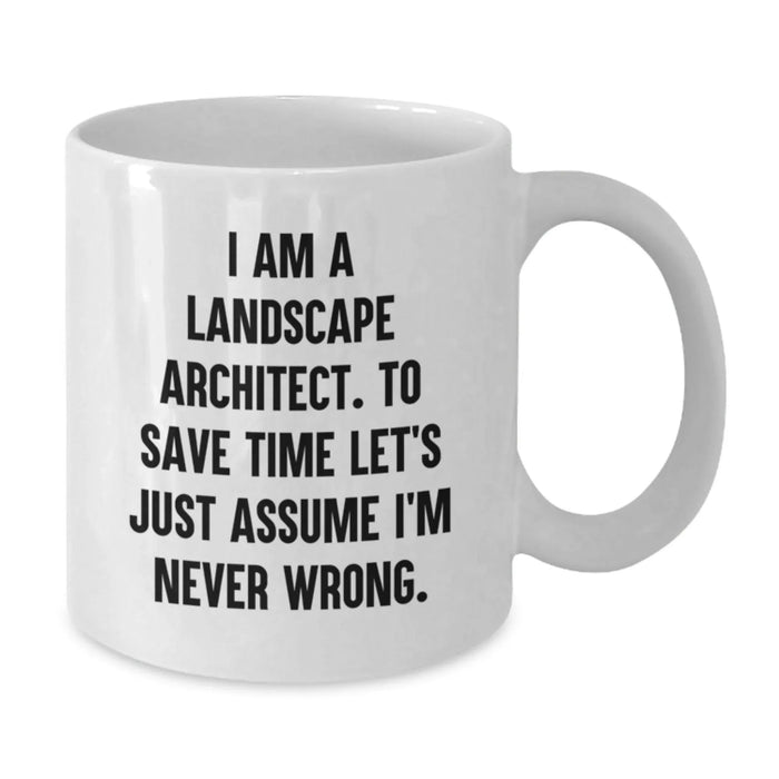 Funny Landscape Architect Gifts for Men, White Coffee Mug, Perfect Birthday Unique Gifts from Friends to Landscape Architect Colleagues - Additional