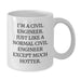 Civil Engineer White Coffee Mug, Funny Quote Gifts for Him, Christmas Unique Gifts from Friends or Family, White Ceramic Coffee Mug - Additional