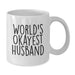 Funny Husband Gifts for Men - World's Okayest Husband White Coffee Mug, Gift from Family - Graduation Unique Gifts for Husband, Funny Husband Coffee Mugs - Additional