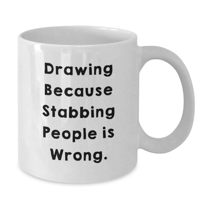 Funny White Coffee Mugs for Drawing Enthusiasts Gifts from Friends to Family Birthday Unique Ideas - Additional