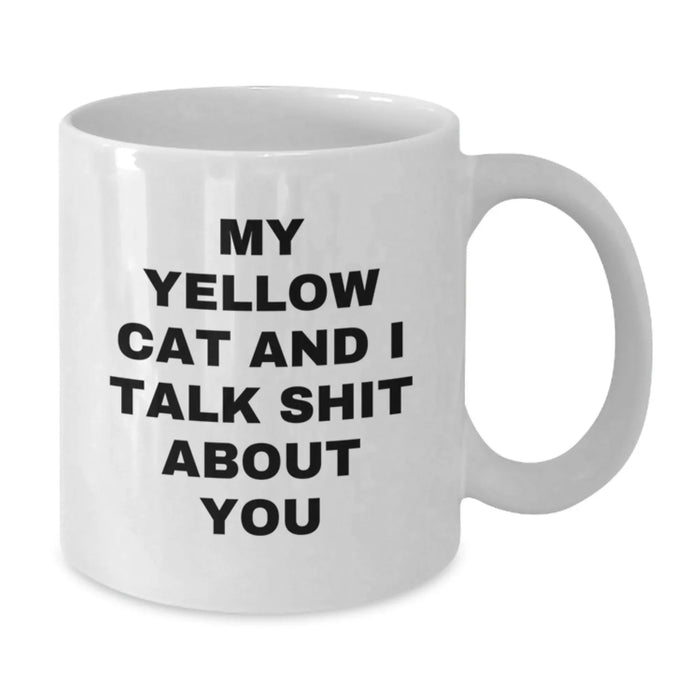 Funny Yellow Cat White Coffee Mug Gifts for Yellow Cat Lovers - Unique Christmas Unique Gifts from Friends, Family, and Coworkers - Additional