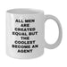 Funny Agent Gifts from Friends, Funny White Coffee Mugs for Birthday Celebrations, 'All Men Are Created Equal But The Coolest Become An Agent' Quote, Gifts for Agent - Additional