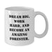 Funny Forester Gifts from Friends, White Coffee Mug for Birthday Unique Gifts, Dream Big and Work Hard Forester - Additional