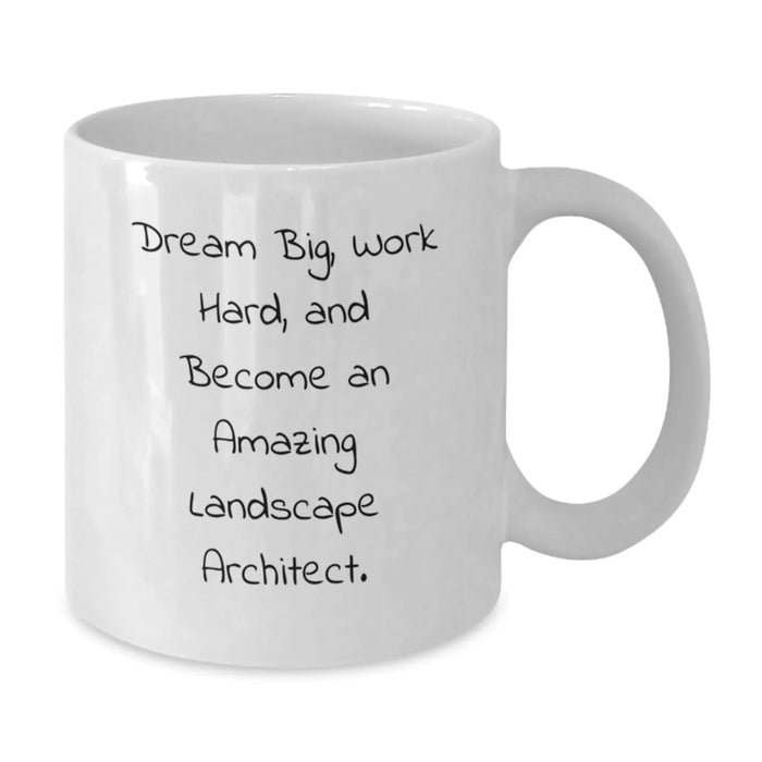 Funny Landscape Architect Christmas Unique Gifts from Family to Friends White Coffee Mug - Dream Big, Work Hard, And Become An Amazing Landscape Architect. - Additional