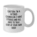 Counselor Humor Gifts from Friends for Birthday, 'Caution: I'm A Retired Counselor...' White Coffee Mug, 11oz or 15oz - Additional