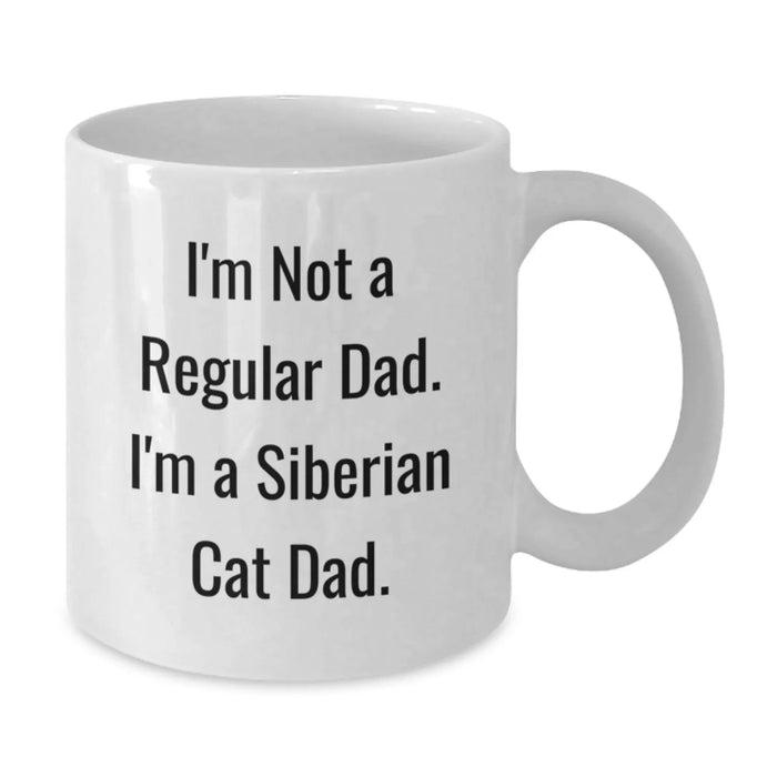 Funny Siberian Cat Dad White Coffee Mugs for Men from Family, Christmas Unique Gifts for Siberian Cat Lovers, White 11oz or 15oz Ceramic Mugs - Additional