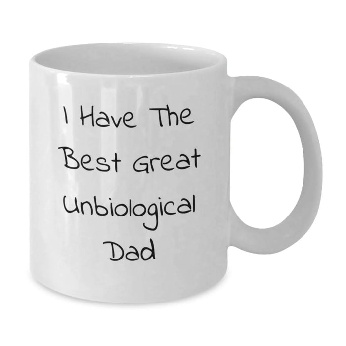 Funny Unbiological Dad Quotes Gifts for Him, Best Unbiological Dad White Coffee Mug, I Have The Best Great Unbiological Dad Dad Jokes Mug - Additional