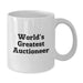 Funny 'World's Greatest Auctioneer' White Coffee Mug Gifts for Auctioneer Friends on Birthday - Additional