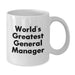 Funny World's Greatest General Manager White Coffee Mug Gifts from Men to General Manager Friends and Family on Birthday - Additional