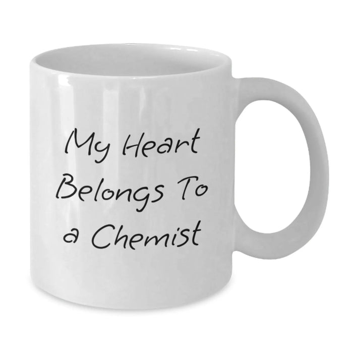 Funny Chemist Gifts from Family, White Coffee Mugs for Chemist Lovers, My Heart Belongs To A Chemist Christmas Unique Gifts - Additional