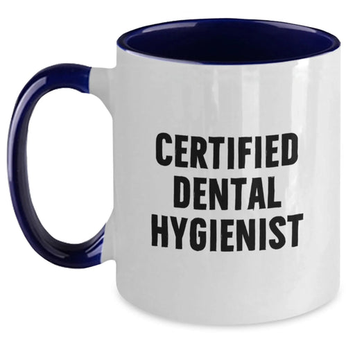 Funny 'Certified to Floss' Two Tone Coffee Mug for Dental Hygienist Gifts from Family and Friends - Christmas Unique Gifts - Main