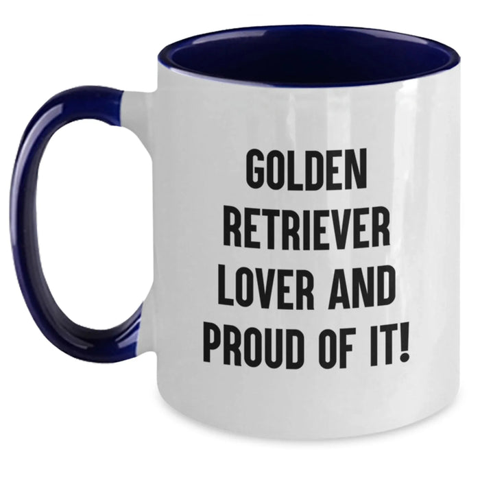 Golden Retriever Dog Lover Gifts from Friends, Funny Two Tone Coffee Mug for Birthday Unique Gifts, Golden Retriever Dog Enthusiast - Main