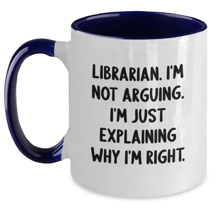 Funny Librarian Gifts from Friends, Perfect for Woman Librarian, Unique Two Tone Coffee Mug for Christmas - Main
