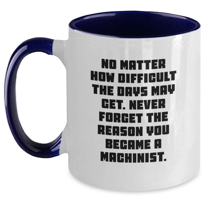 Funny Machinist Gifts for Men, Inspirational Two Tone Coffee Mug, Gifts from Men to Machinist Friends at Christmas Unique Gifts - Main
