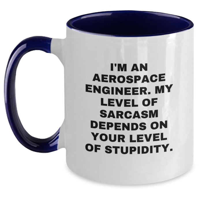 Funny Aerospace Engineer Gifts, Two Tone Coffee Mug for Men, Women, Friends, Coworkers, Family - Valentine's Unique Gifts from Aerospace Engineer - Main