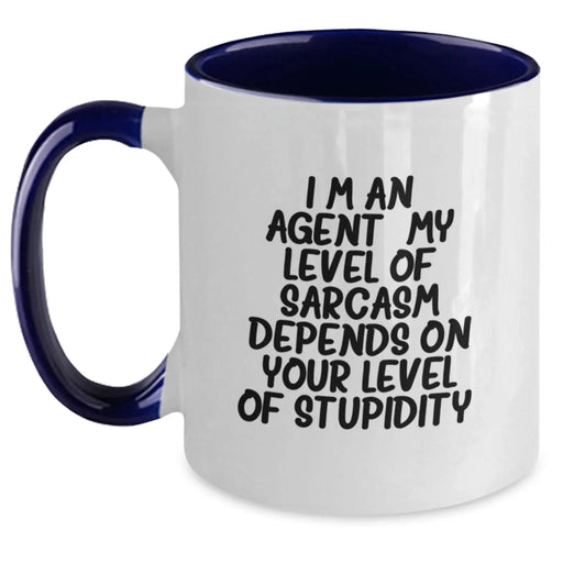 Funny Agent Coffee Mug Gifts from Men to Agent Friends and Family for Christmas - Two Tone Ceramic Mugs with Sarcastic Quote inside - Main