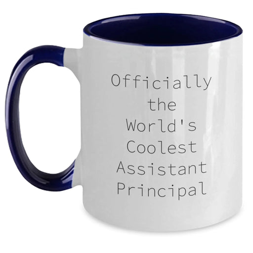 Funny Assistant Principal Gifts from Friends, Funny Two Tone Coffee Mug for Assistant Principal, Officially World's Coolest Assistant Principal Quote on Birthday Unique Gifts - Main