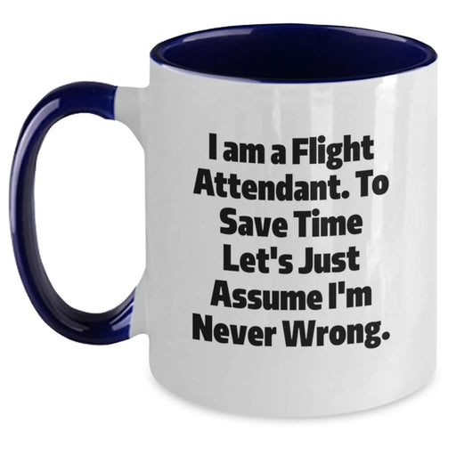 Gifts for Flight Attendants, Funny Two Tone Coffee Mugs from Friends, Flight Attendant Birthday Unique Gifts - Main