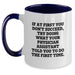Funny Physician Assistant Gifts for Graduation - Two Tone Coffee Mug with If At First You Don't Succeed Quote - Gifts from Family to Physician Assistant - Main