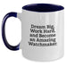Watchmaker Inspirational Gifts from Friends and Family for Him, Funny Two Tone Coffee Mug, Dream Big Work Hard, Ideal Gift for Christmas - Main