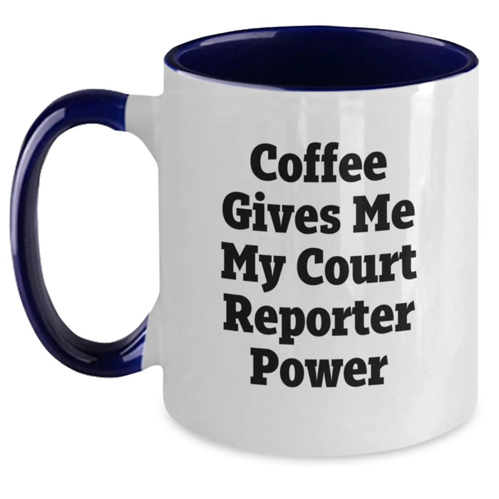 Funny Court Reporter Gifts, Two Tone Coffee Mug, Birthday Unique Presents from Friends and Family - Main