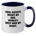 Funny Real Estate Agent Gifts from Women for Men - Christmas Unique Real Estate Agent Two Tone Coffee Mug with 'Real Estate Agent By Day, World's Best Mom By Night' - Additional