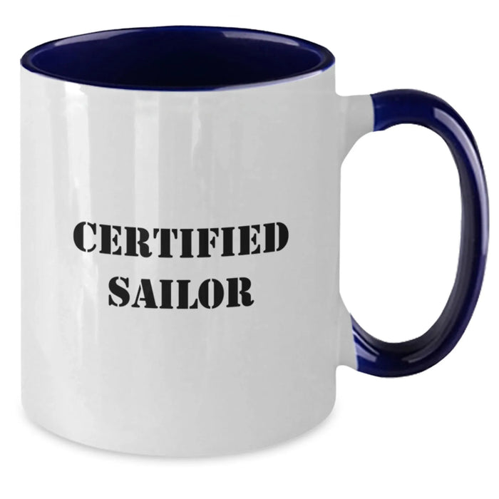 Funny Sailor Gifts for Valentine's - Two Tone Coffee Mugs from Friends to Sailor Men - Inspirational Sailor Quotes on White Ceramic Mugs - Unique Sailor Coffee Mug Gift Ideas - Additional