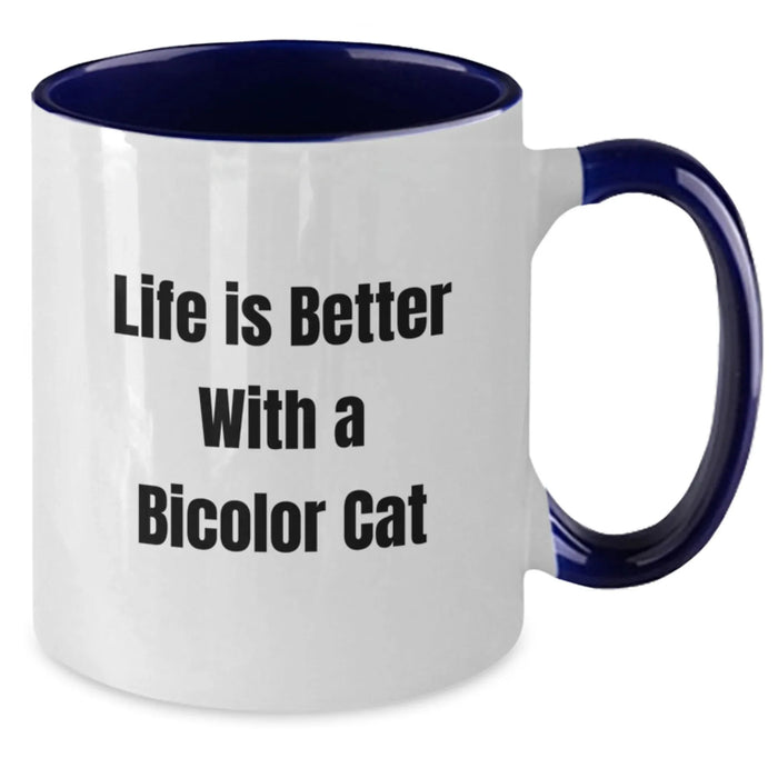 Bicolor Cat Love Funny Gifts from Friends for Birthday Unique Two Tone Coffee Mugs - Additional