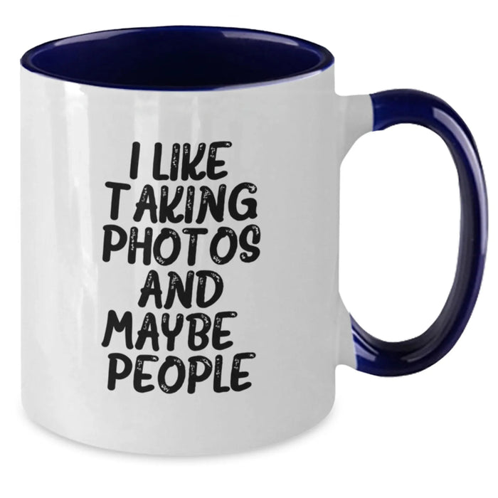 Funny Taking Photos Two Tone Coffee Mug Gifts for Friends on Christmas - Black and White - Additional