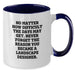 Funny Landscape Designer Gifts from Men to Friends for Christmas Unique Two Tone Coffee Mug, 'No Matter How Difficult The Days May Get. Never Forget The Reason You Became A Landscape Designer.' - Additional