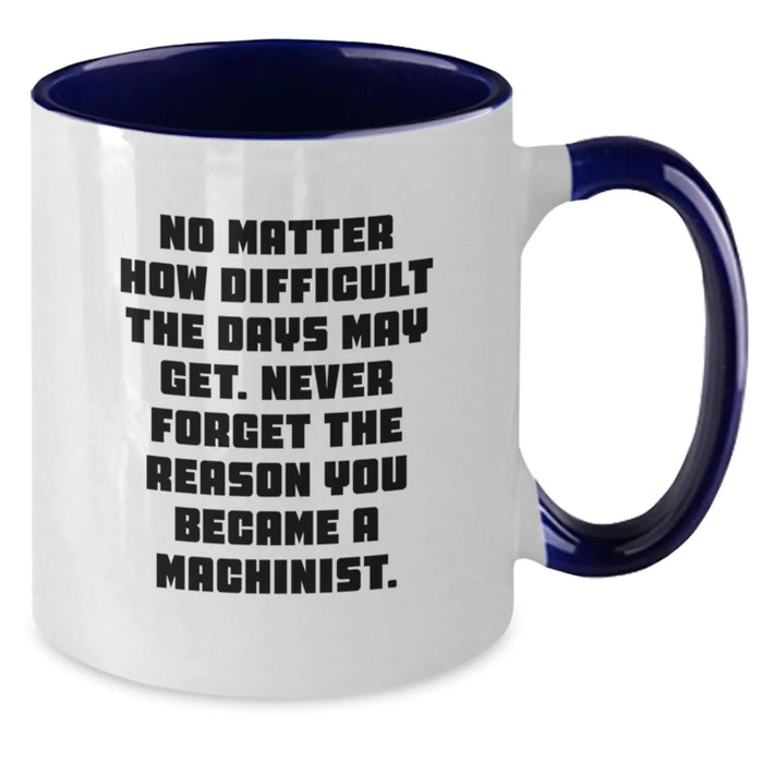 Funny Machinist Gifts for Men, Inspirational Two Tone Coffee Mug, Gifts from Men to Machinist Friends at Christmas Unique Gifts - Additional