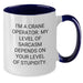 Gifts from Men for Crane Operator Valentine's Unique Coffee Mugs - Funny Sarcasm Quotes, Two Tone Ceramic Mugs - Additional