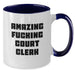Funny Court Clerk Gifts from Friends and Family, Court Clerk Two Tone Coffee Mug, 'Amazing F--king Court Clerk' Quote, Unique Graduation Gifts for Men and Women - Additional