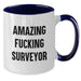 Funny Surveyor Gifts from Friends for Surveyor Men - Two Tone Coffee Mug, Amazing F--king Surveyor - Additional
