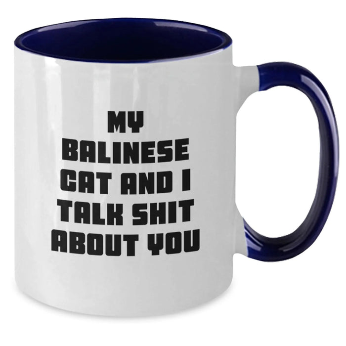Balinese Cat Gifts, Funny Quote Coffee Mug for Graduation, Two Tone White Ceramic Mug Gifts from Friends for Balinese Cat Lovers - Additional